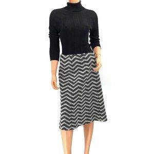Chanel Tweed Wool A-Line Metallic Skirt